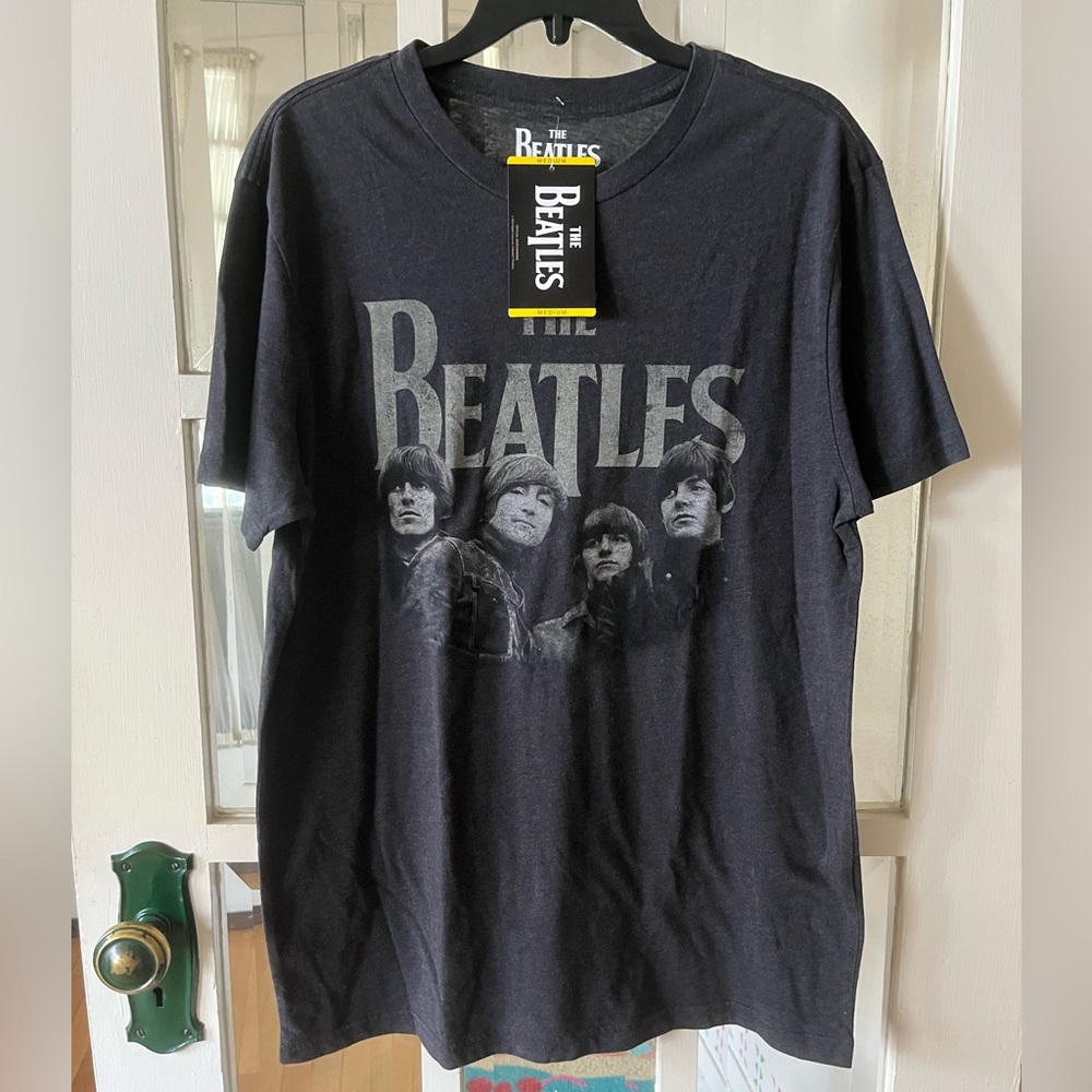 The Beatles Black and Gray Band Tee - Size Medium